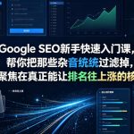 GOOGLE SEO新手快速入门课，帮你把那些杂音统统过滤掉，只聚焦在真正能让排名往上涨的核心动作【原创双语字幕】