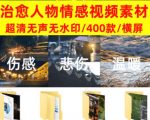 爆款短视频常用视频素材！抖音治愈伤感人物情感视频素材，400款合集，无声无水印，视频感氛围拉满