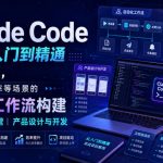 CLAUDE CODE小白从入门到精通系视频课，覆盖办公效率等场景的自动化工作流构建|内容自动化运营|产品设计与开发