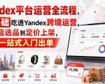 YANDEX平台运营全流程，零基础吃透YANDEX跨境运营，从开店选品到定价上架，新手一站式入门出单