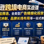 亚马逊跨境电商实战课，从蓝海产品筛选、全类型广告精细化投放，到四季大促冲刺、品牌长线布局等一站式教学（更新0910）