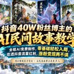 抖音40W粉丝博主的AI民间故事教学，全程AI免费制作，零基础轻松入局，吃透抖音流量红利，涨粉变现两不误