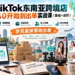 TIKTOK东南亚跨境店从0开始到出单实战课（基础+进阶），店铺搭建、选品发货、达人对接、GMV投流，学完直接落地出单