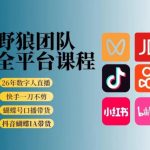 野狼团队2026新版全平台短视频带货教学，打开流量突破口，开始AI带货（更新0903）