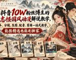 抖音10W粉丝博主满堂诡事的AI志怪国风动漫解说教学，剧本、分镜、生图、配音、剪辑一站式教学，能挂精选也能进独家​