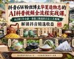 抖音6W粉丝博主华夏造物志的AI科普视频全流程实战课，从0到1学会做一条能上精选的古法工艺视频，解锁抖音精选收益