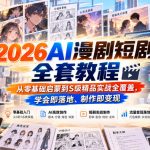 【无水印】2026AI漫剧短剧全套教程，从零基础启蒙到S级精品实战全覆盖，学会即落地、制作即变现